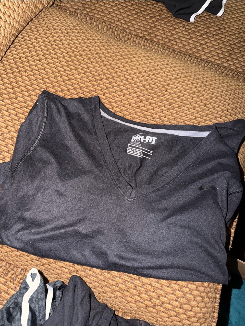 Nike Black Women's Dri-FIT V-Neck Athletic Top